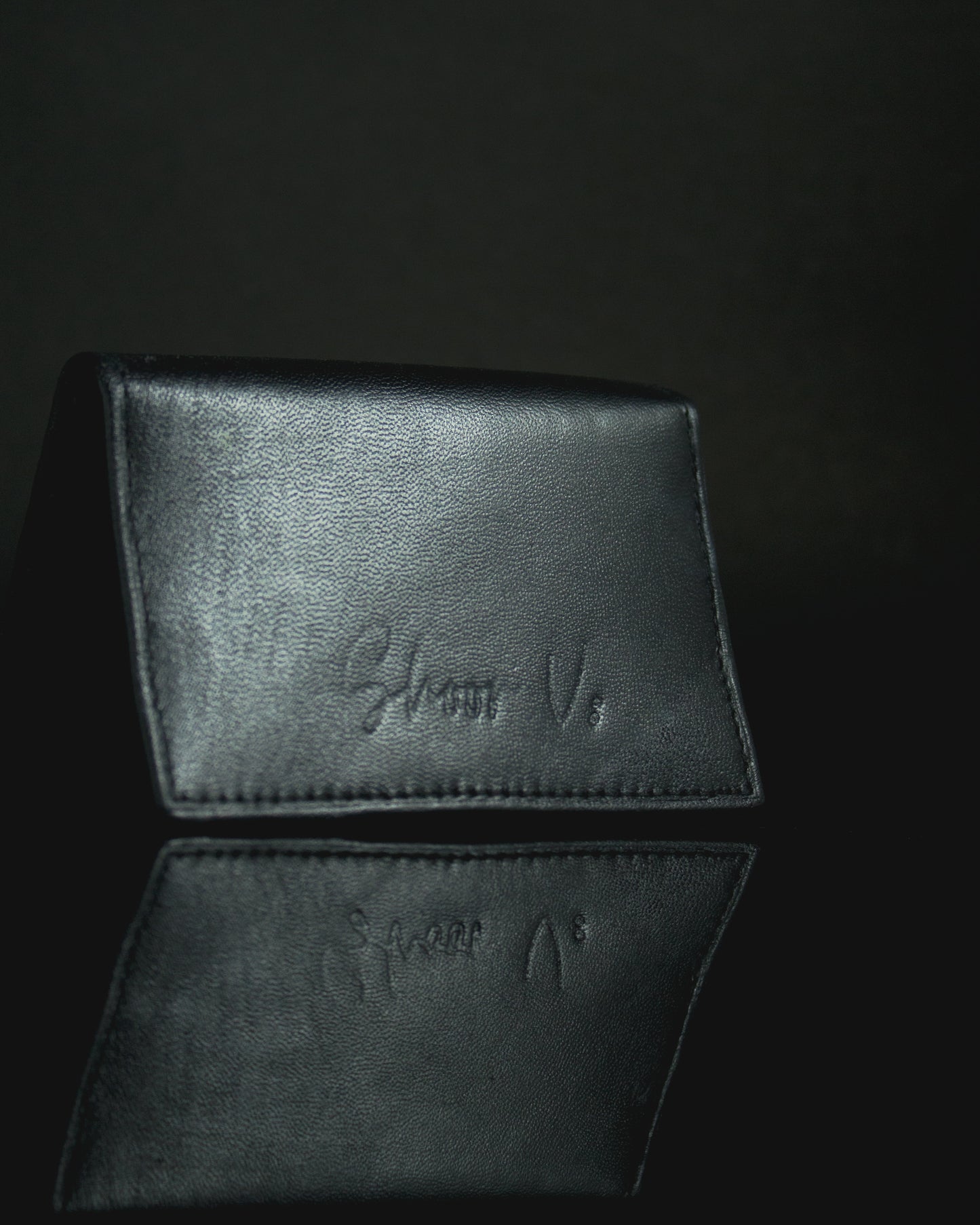Black Fliptop Leather Cash & Card Wallet