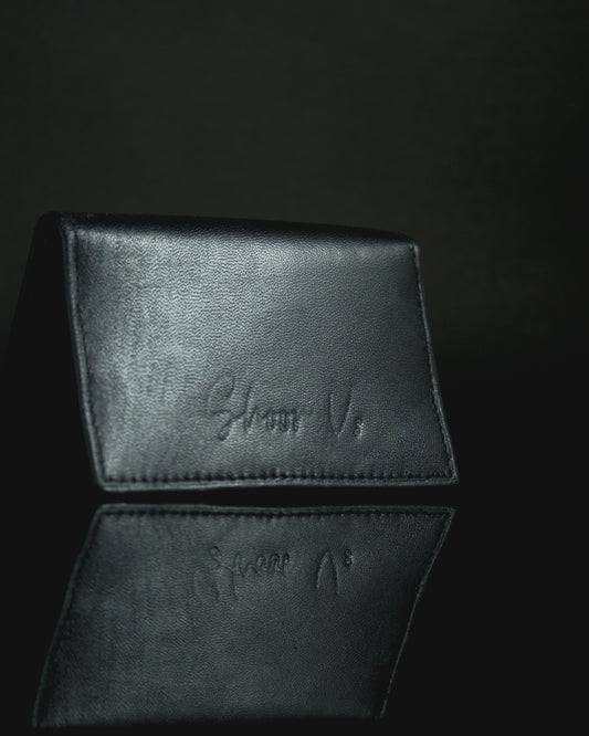 Black Fliptop Leather Cash & Card Wallet