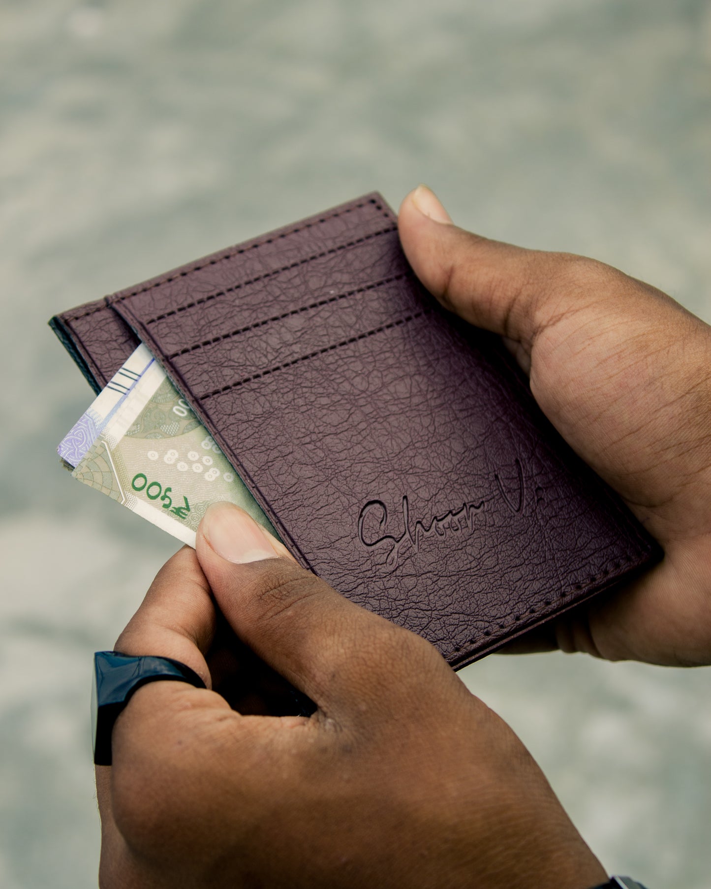Men Tan Brown Leather Card Holder