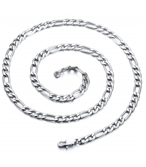 Silver-Toned Stainless Steel Gap Chain