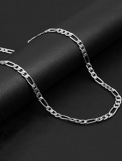 Silver-Toned Stainless Steel Gap Chain